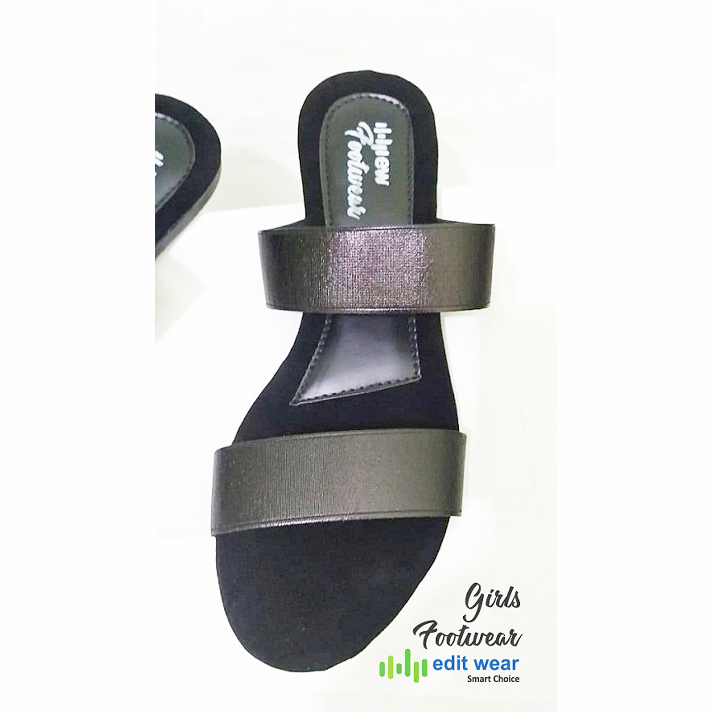 Ladies Casual & Party Wear Flat Slippers – Stylish Elastic Work Design | Comfortable Indoor & Outdoor Sandals for Women