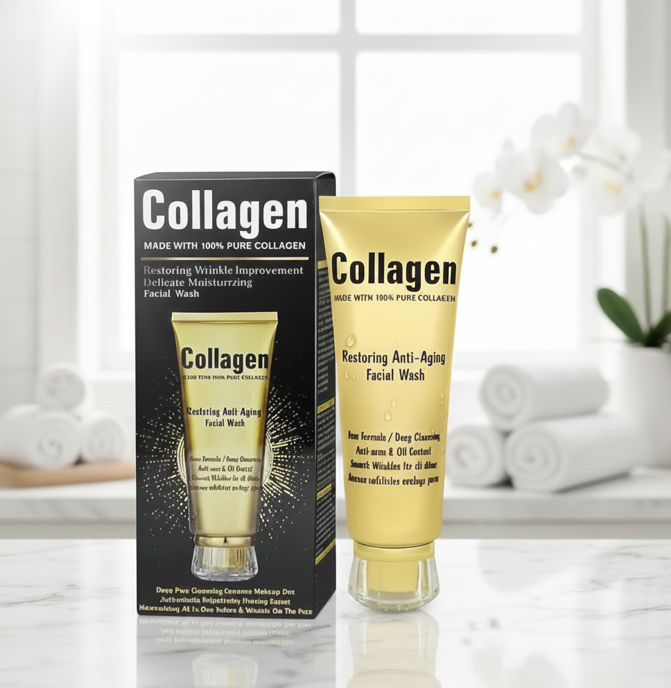 Collagen Restoring Anti-Aging Facial Wash - Deep Cleansing, Wrinkle Improvement, Oil Control & Delicate Moisturizing (120ml)