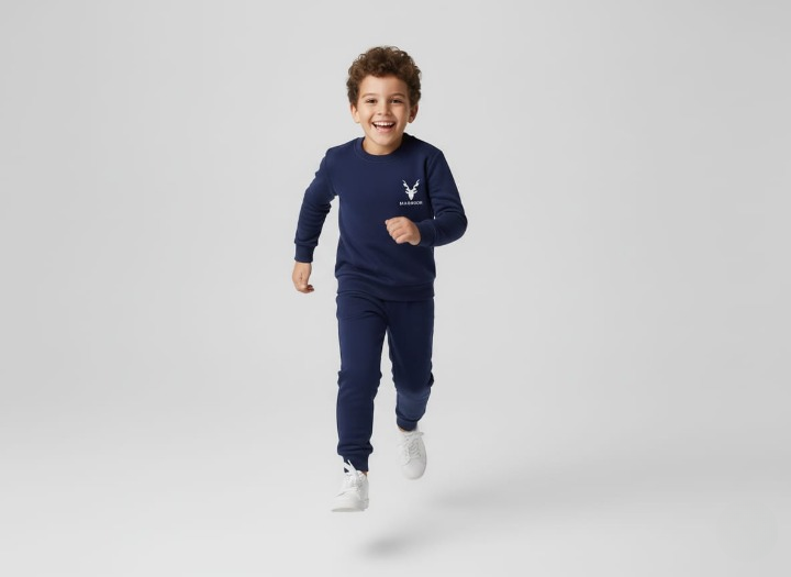 Winter Kids Markhor Printed Tracksuit | Full Sleeves Round Neck T-Shirt & Trouser Set – Warm, Stylish & Comfortable Outfit