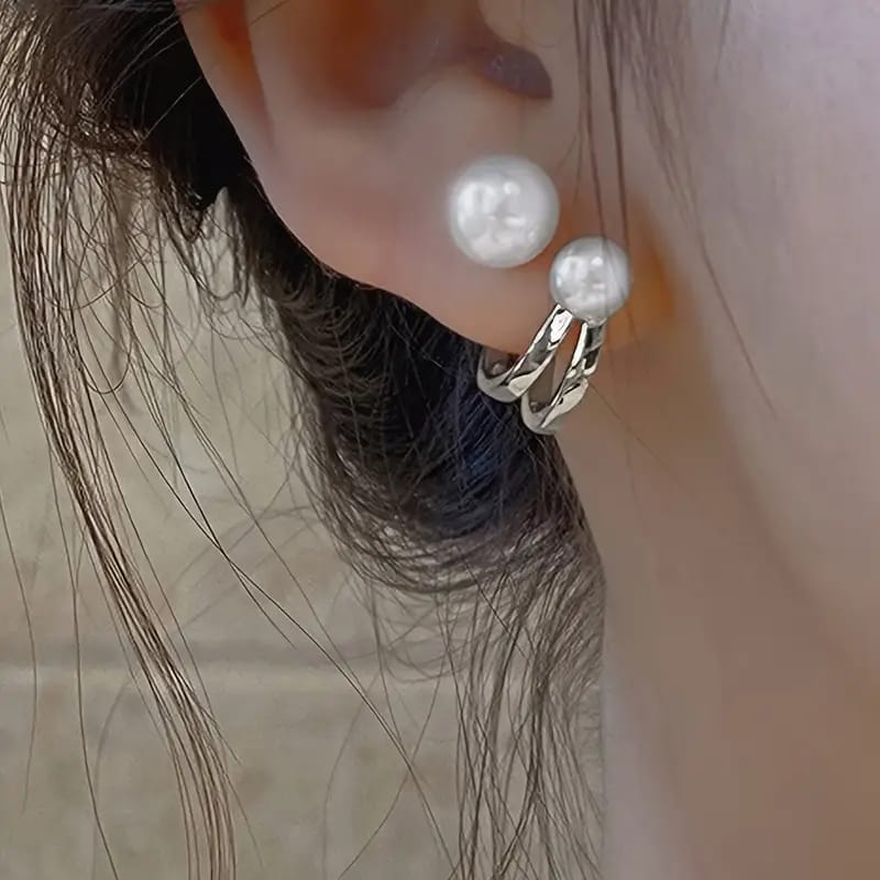 ZVT-167 Korean Pearl Circle Earrings – Elegant Fashion Jewellery, Stylish Accessory for Women