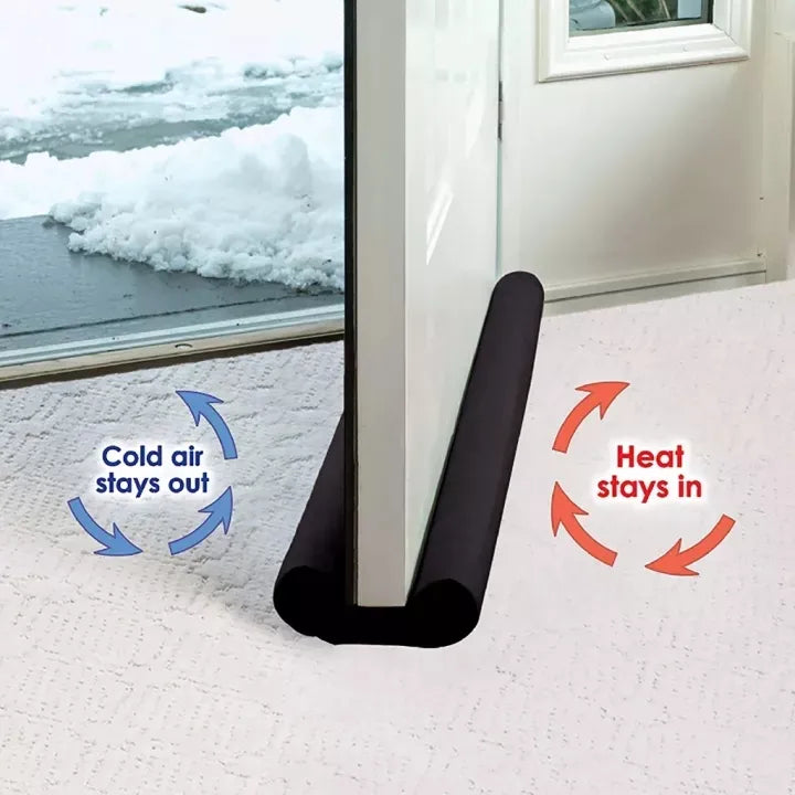 Twin Door Draft Protector – Door Air Lock Foam For Cold Air Window Shutters, Dust Barriers, Insect Repellent
