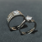Alloy Adjustable Couple Ring – Stylish Matching Rings for Lovers | Unisex Design (With Box)