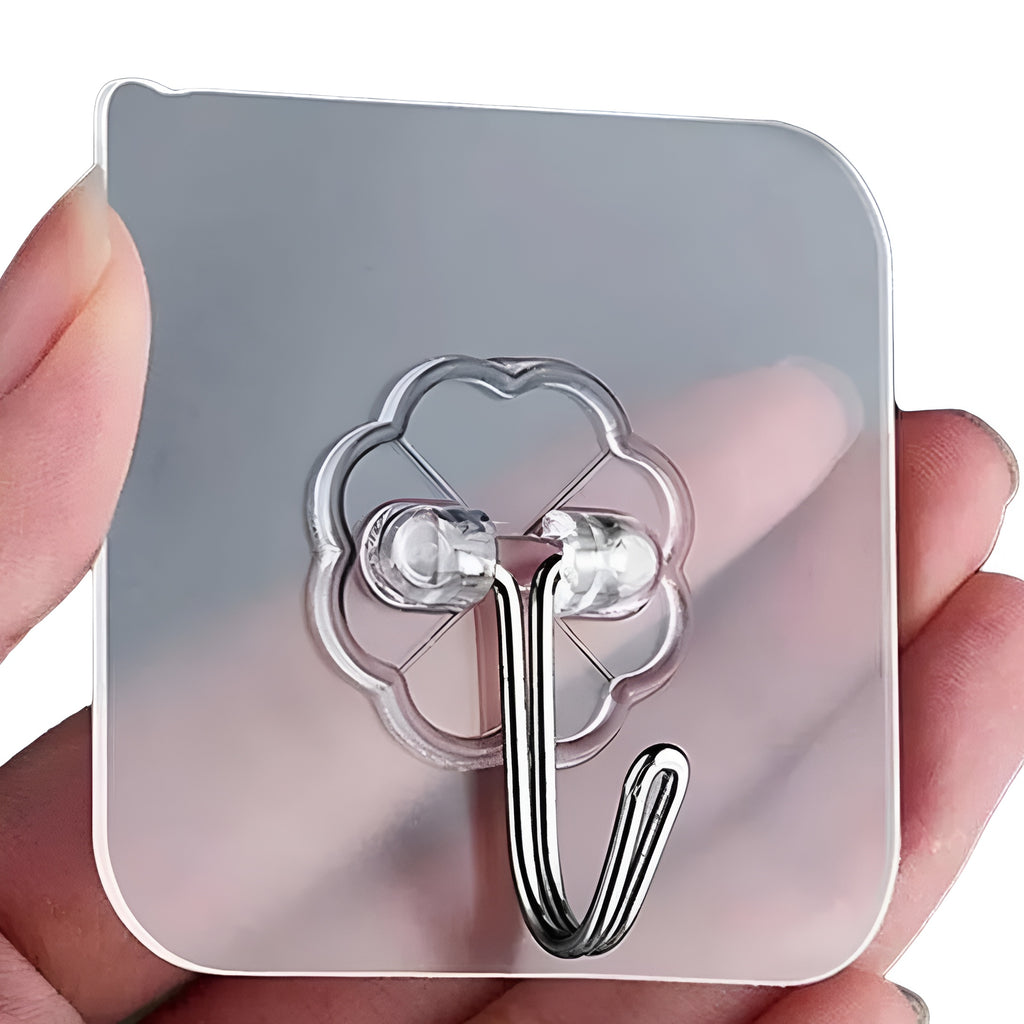 Transparent Self-Adhesive Wall Hooks – Strong Hold, No Drill, Damage-Free Hanging
