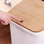 Royal Wooden Trash Bin with Lid | Minimalist Dustbin for Kitchen, Bedroom & Office