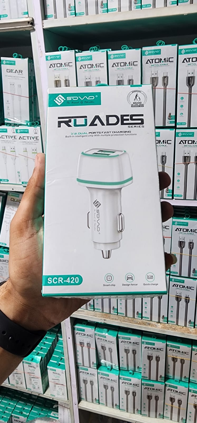 SOVO SCR-420 ROADES 3.1A Dual USB Fast Car Charger – Intelligent Chip Car Adapter with Multi Device Support
