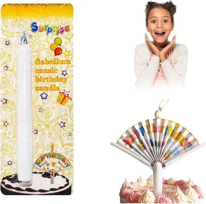 Flabellum Musical Birthday Candle – Rotating Flower Cake Candle with Music & Sparkling Flame Party Decoration