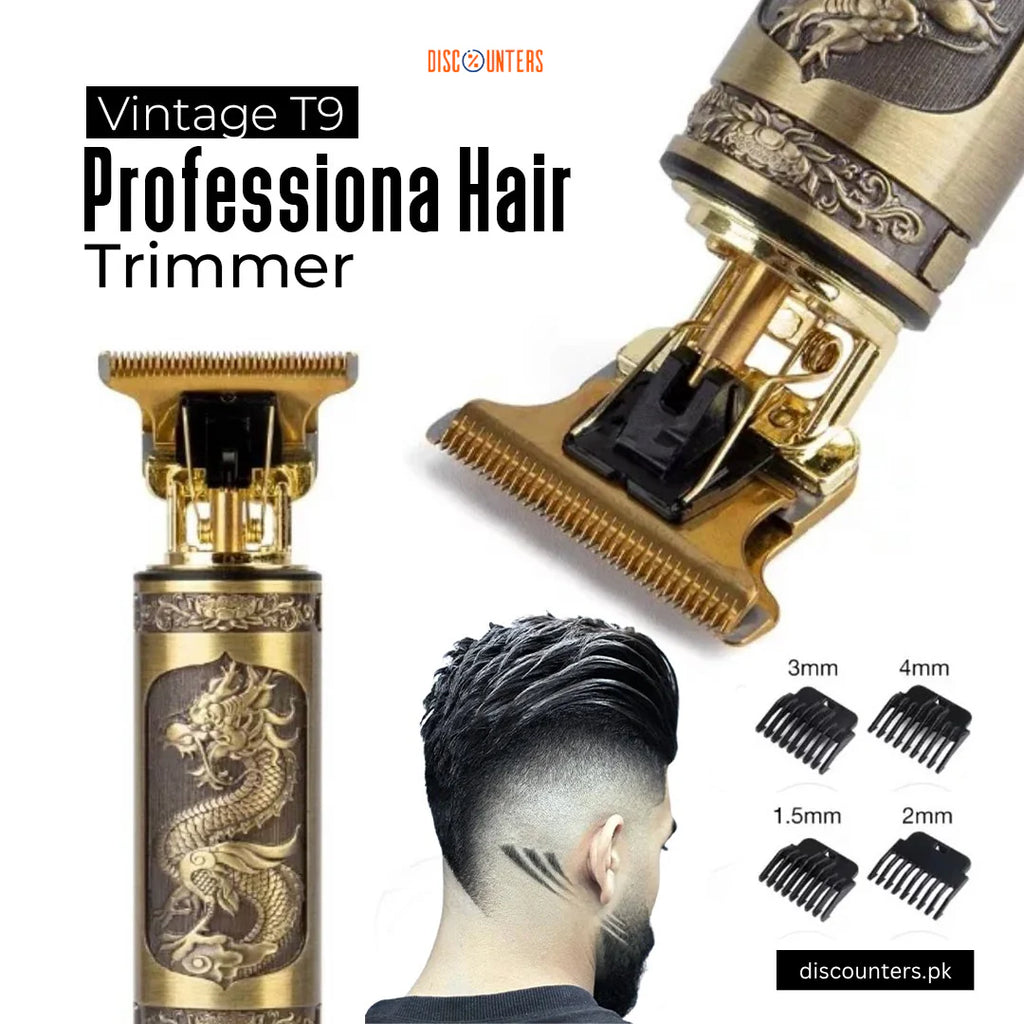 T9 Trimmer - Vintage T9 Gold Hair Trimmer -  Premium Body Dragon Shape T9 Hair Trimmer Plastic Body