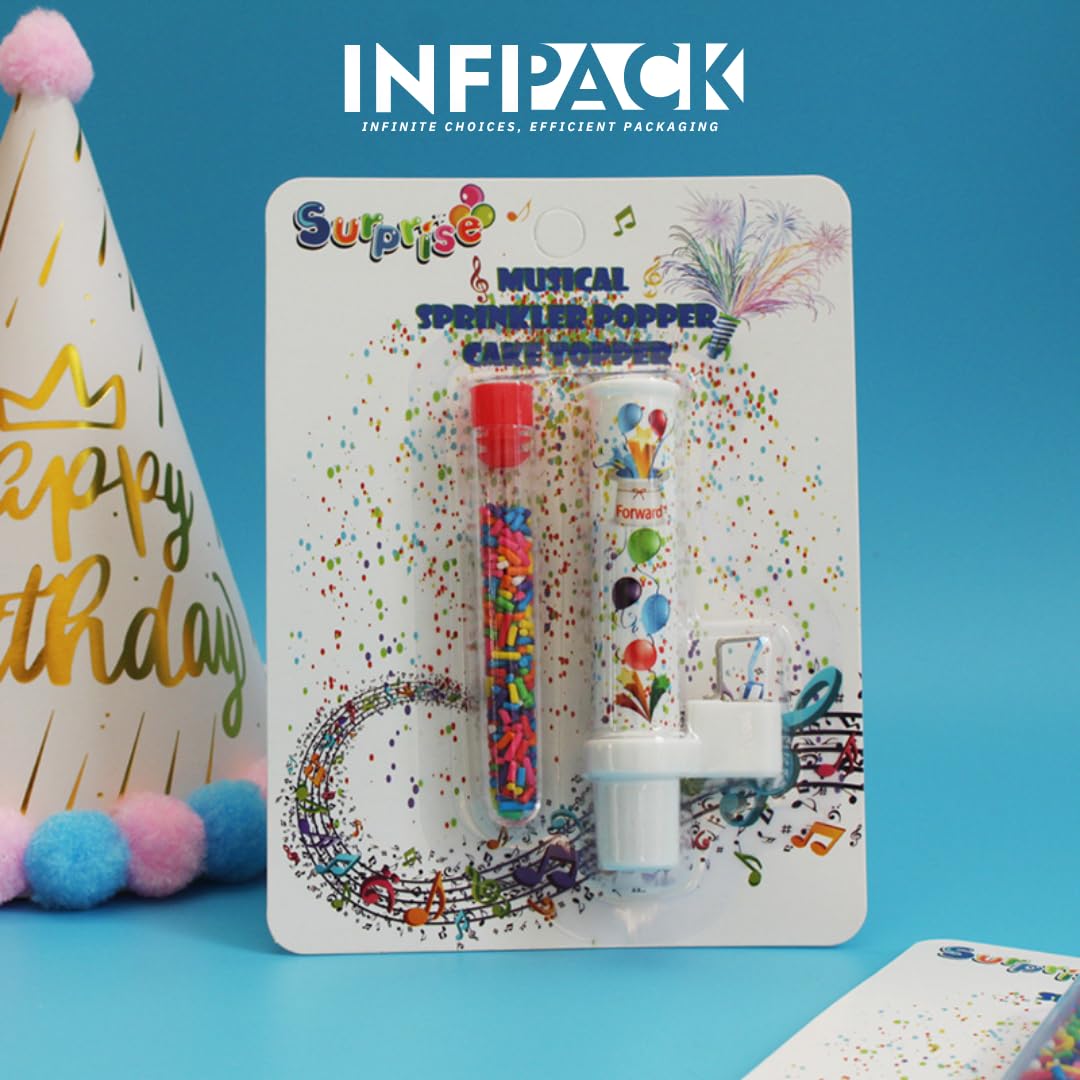 Musical Sprinkle Popper Cake Topper – Surprise Party Decoration