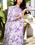Aneela’s Luxury 9mm Sequins Embroidered Lawn 3 Piece Unstitched Dress with 4-Side Embroidered Chiffon Dupatta