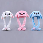 Soft Fluffy Rabbit Ears Headband | Moving Ears Plush Earmuffs | Warm & Cozy – 1Pc Random Colour