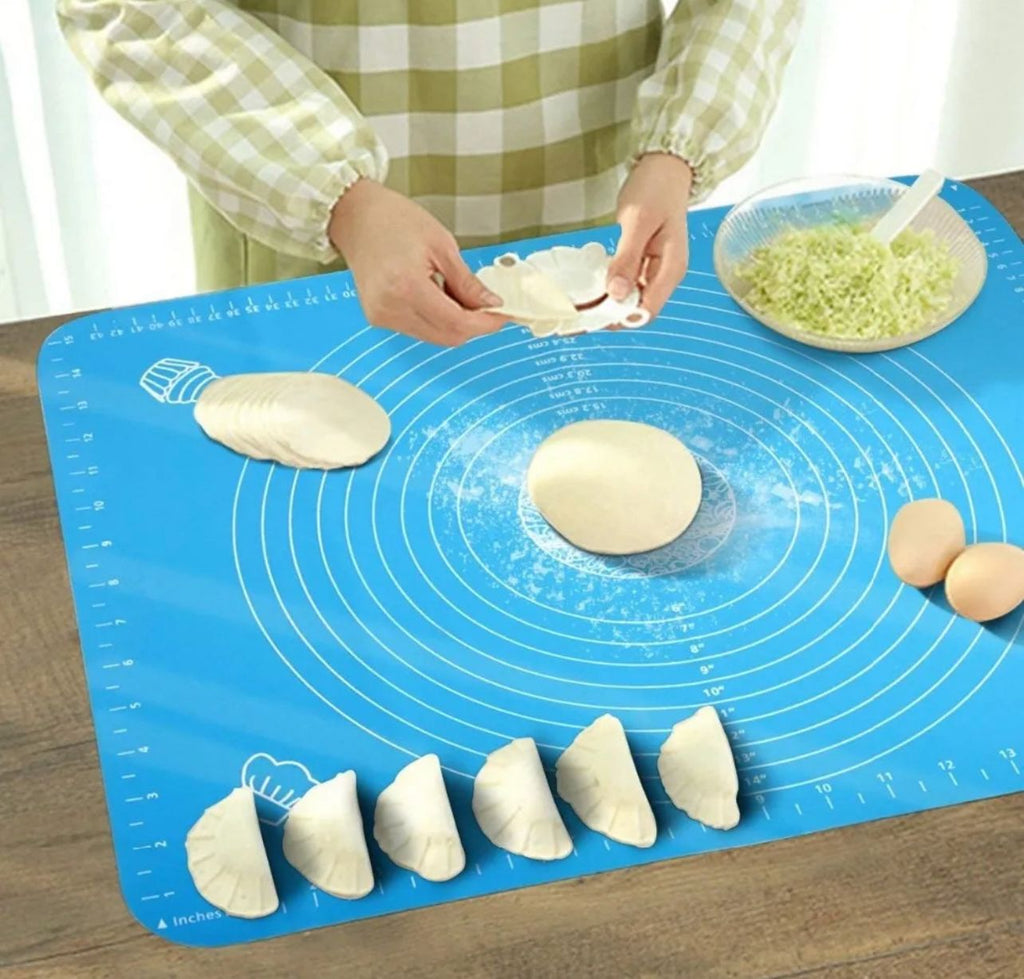 Silicone Baking Roti Mat With Measurements – Heat Resistant Non-Stick Flour Rolling & Kneading Dough Pad | Size 50x40 (Random Color)
