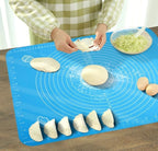 Silicone Baking Roti Mat With Measurements – Heat Resistant Non-Stick Flour Rolling & Kneading Dough Pad | Size 50x40 (Random Color)