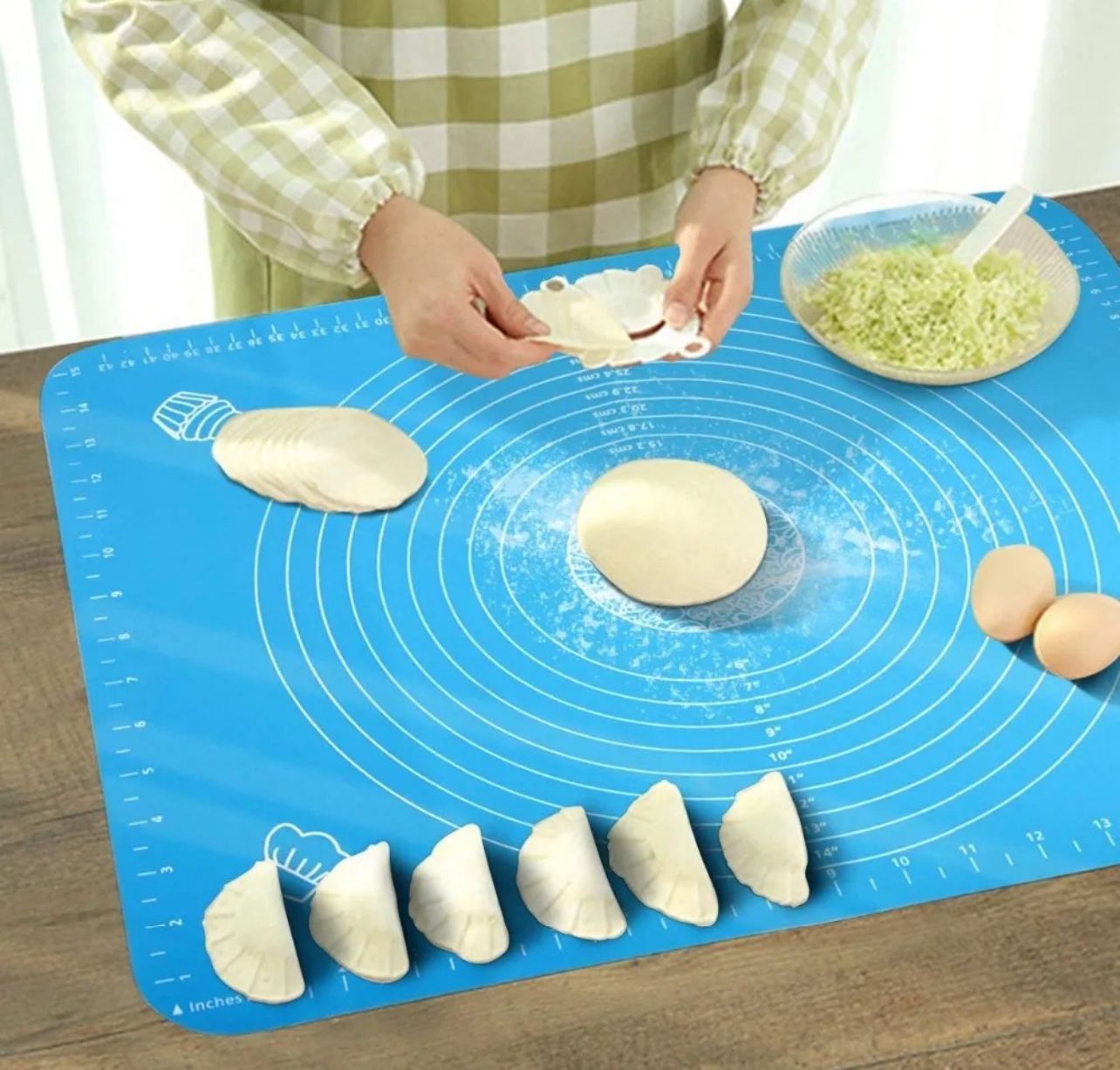 Silicone Baking Roti Mat With Measurements – Heat Resistant Non-Stick Flour Rolling & Kneading Dough Pad | Size 50x40 (Random Color)