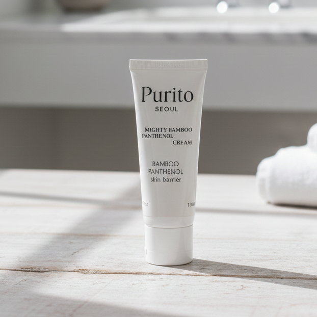 Purito Mighty Bamboo Panthenol Cream 100ml – Deep Hydration, Skin Barrier Repair & Soothing Moisturizer