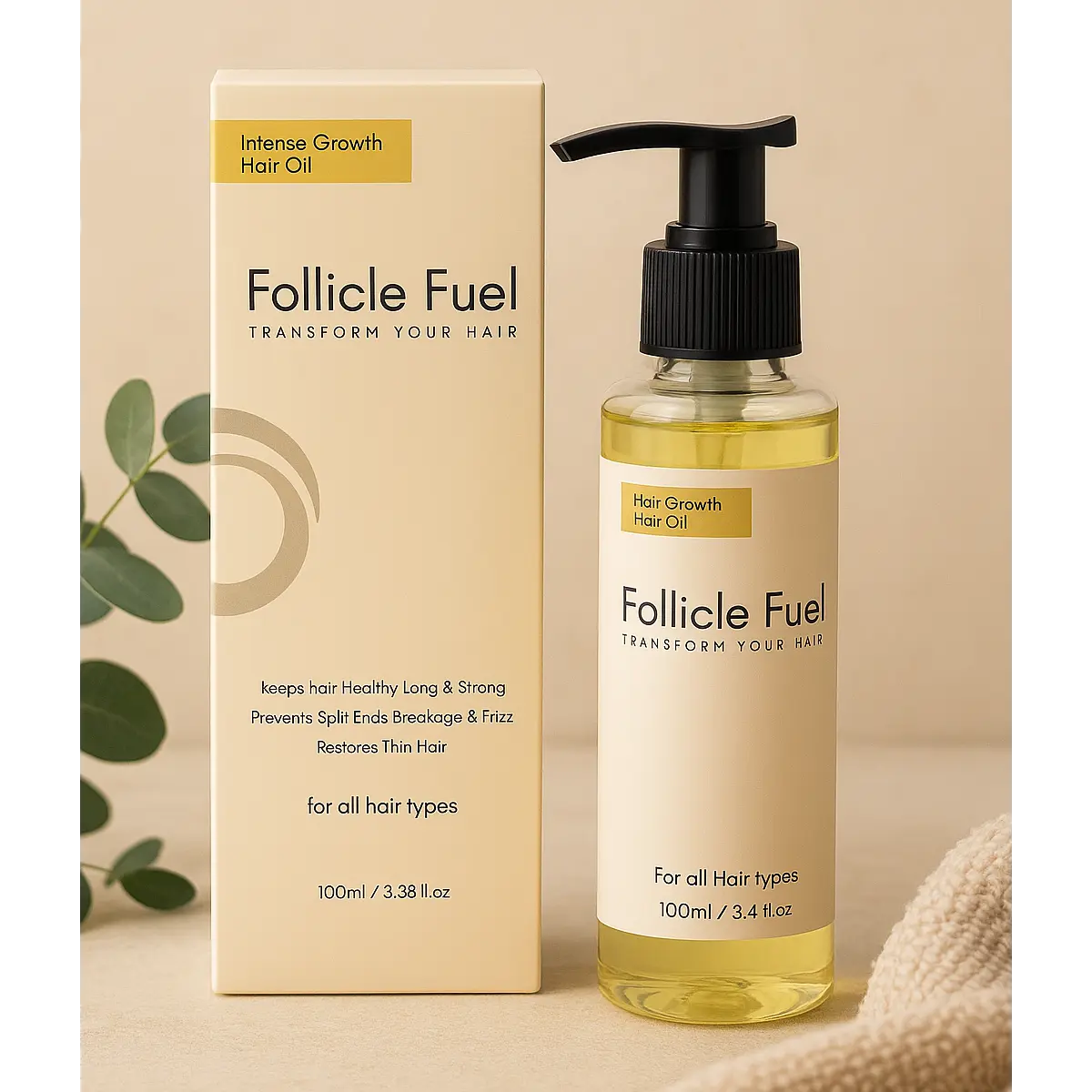 Follicle Fuel Intense Growth Hair Oil – Strengthens Roots, Reduces Hair Fall & Promotes Fast, Healthy Hair Growth for Men & Women 100ml