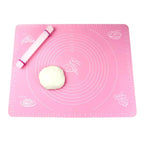 Silicone Baking Mat With Measurements Heat Resistant Cookie Sheet Oven Liner | Non Stick Flour Rolling Mat | Baking Mat Kneading Dough Pad (Random Color)