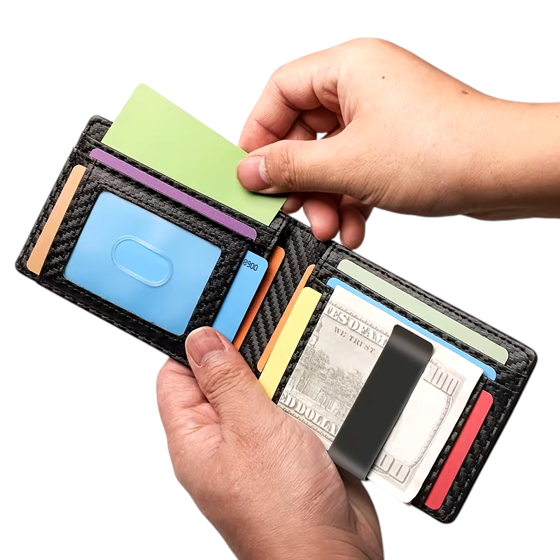 RFID Money Clip Card Holder – Slim Wallet with 12 Card Slots
