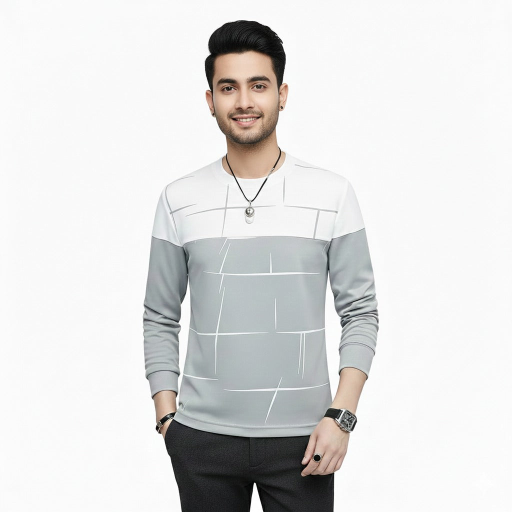 Lining Print Cotton Jersey T Shirts Full Sleeves Providing Premium Quality With Smart Look Easy Wash And Comfortable Ready To Wear Design