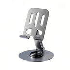 ZY034 Adjustable Desktop Mobile Phone Holder | Premium ABS Metal Biaxial Bracket Stand | 360 Degree Rotating Universal Table Mount - Grey