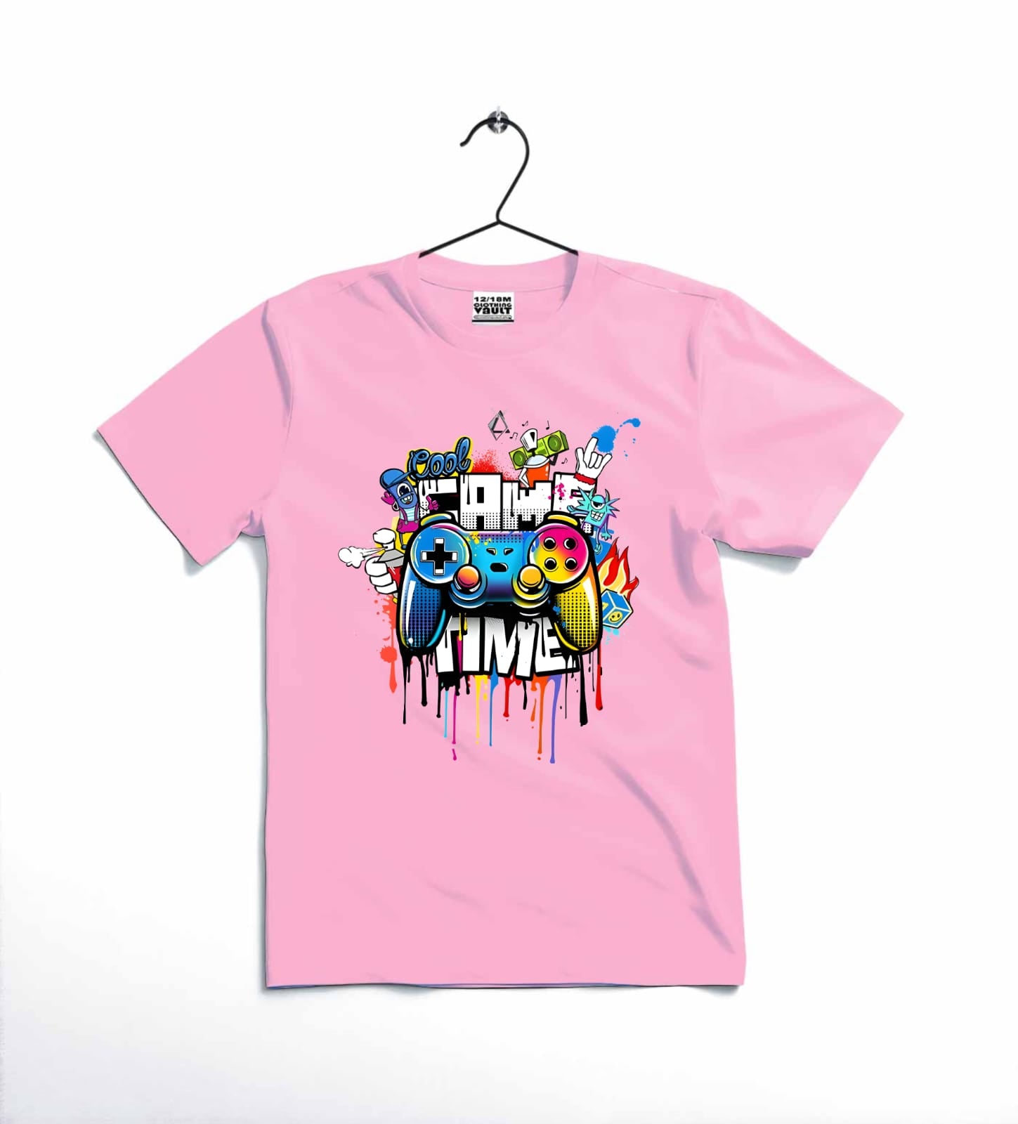 Game Time Printed Kids T Shirt Stylish Casual Comfortable Daily Wear For Boys And Girls
