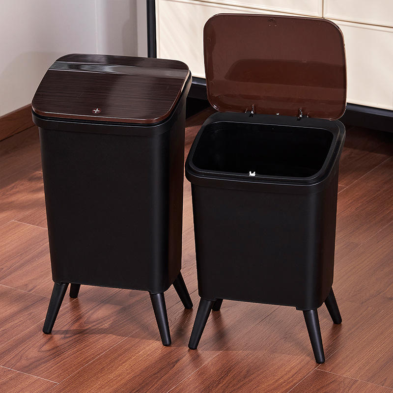 Royal Wooden Trash Bin with Lid | Minimalist Dustbin for Kitchen, Bedroom & Office