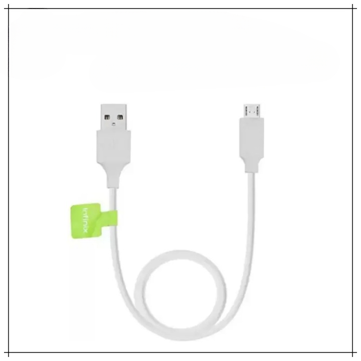 Infinix Copper Fast Charging Micro USB Data Cable – Durable White Charging & Sync Cable for Android Devices