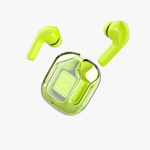 Air31 Earbuds Wireless Crystal Transparent body | Air 31 Bluetooth Ear Bud - with pouch (random color)