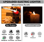 Arc Lighter With Usb Charging Cable | Flameless Windproof | LED Battery Display | Safety Switch | Rotate 360 Degrees ( Random Color )