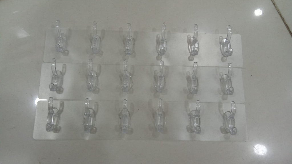 Seamless Heavy Duty Sticky Hooks | Double-Sided Adhesive | Transparent Waterproof Wall Hangers | Bathroom & Kitchen