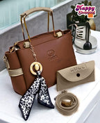 Ladies Handbag With Match Small Pouch Elegant Design Premium Quality