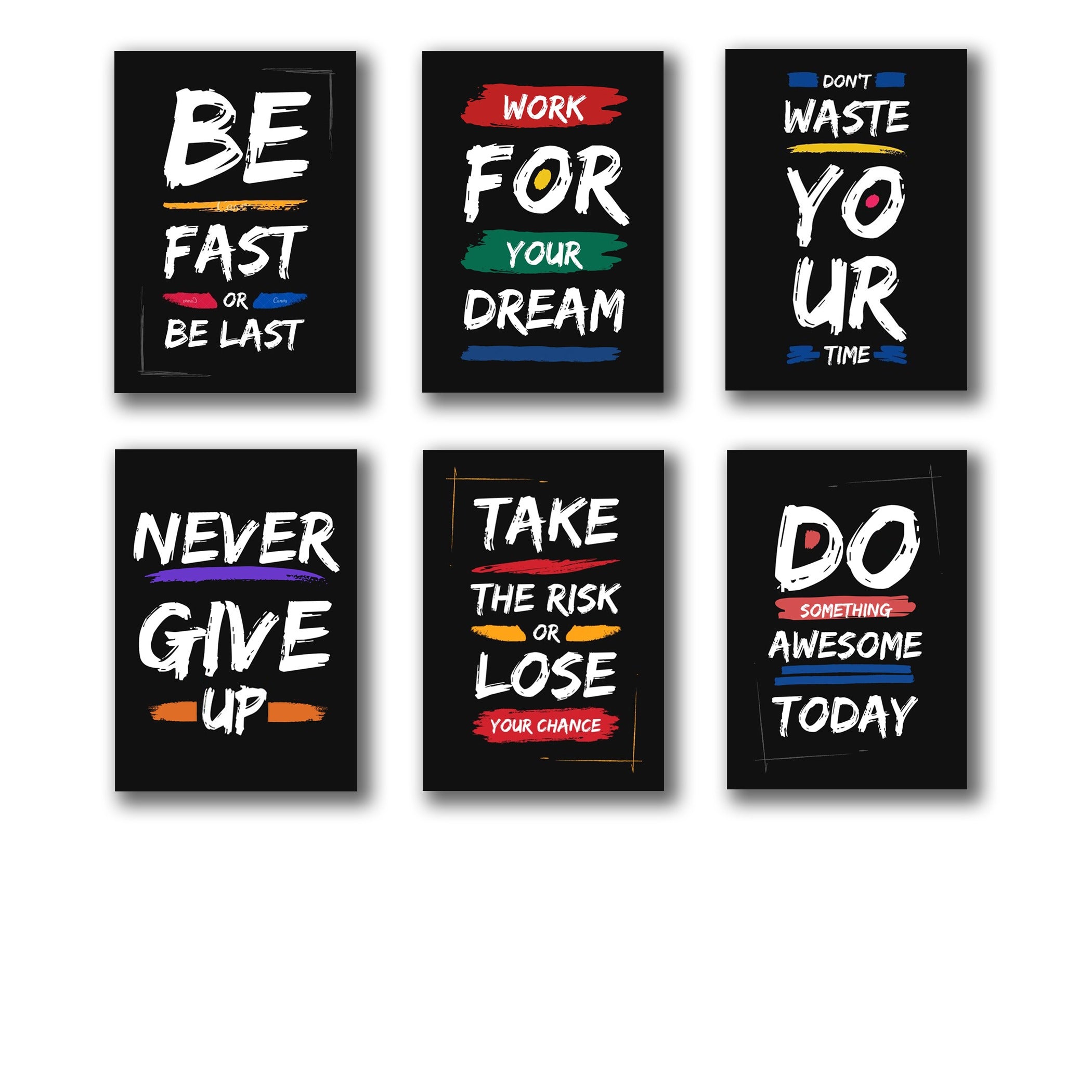 Set of 6 Premium Wall Art Photo Tiles – Modern Home Decor Sets 8x11