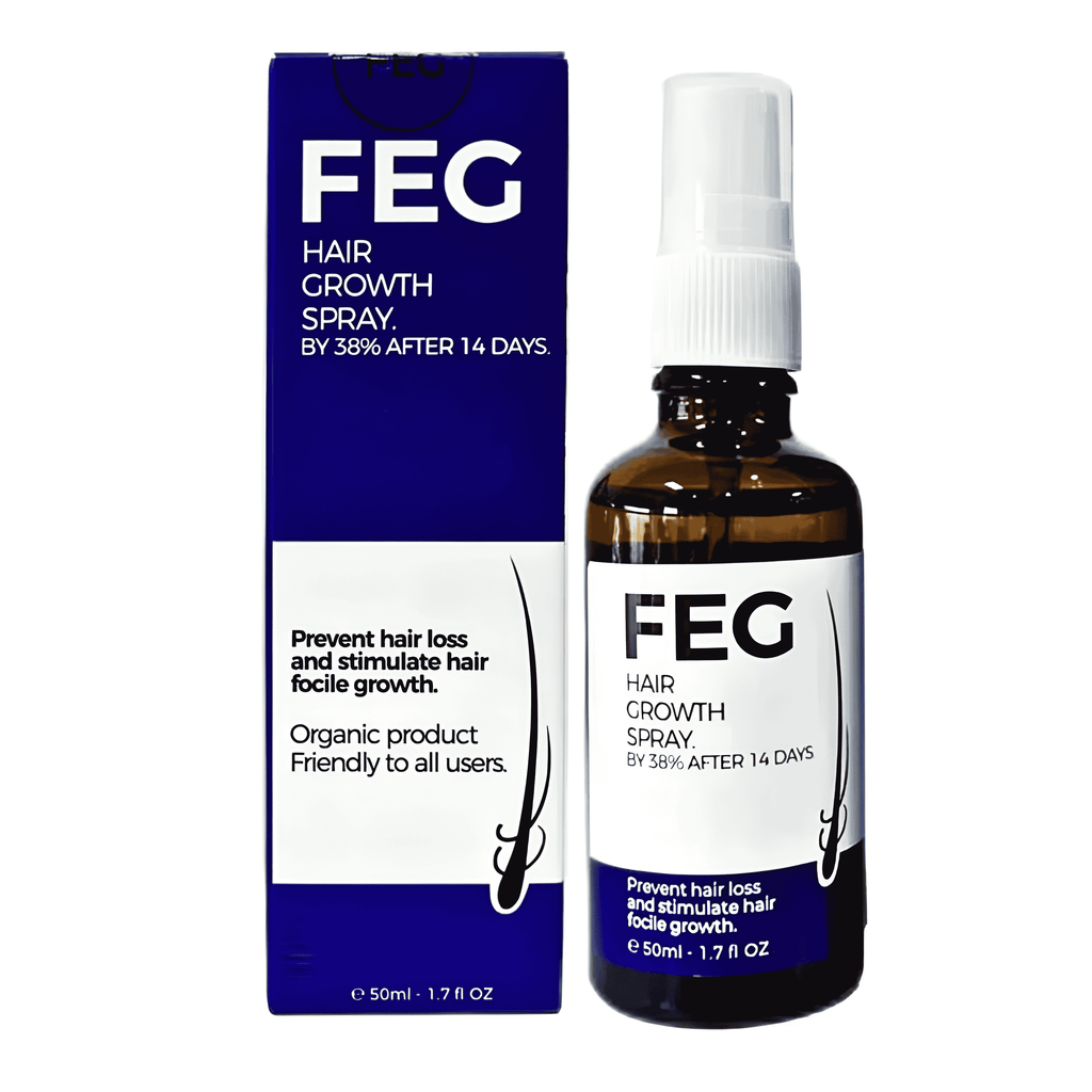 FEG PLUS Hair &amp; Beard Growth Serum Spray 50ml | Seaweed Extract, Rosemary, Redensyl, Anagain &amp; Minoxidil | Anti Hair Loss, Regrowth Treatment