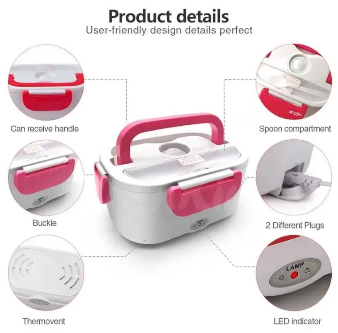 Multi-Functional Stainless Steel Electric Lunch Box – Portable Food Heater with Removable Container (Random Color)