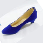 Ladies Velvet Pump Shoes – Comfortable 2 Inch Heel Casual & Party Wear Stylish Coat Pumps for Women