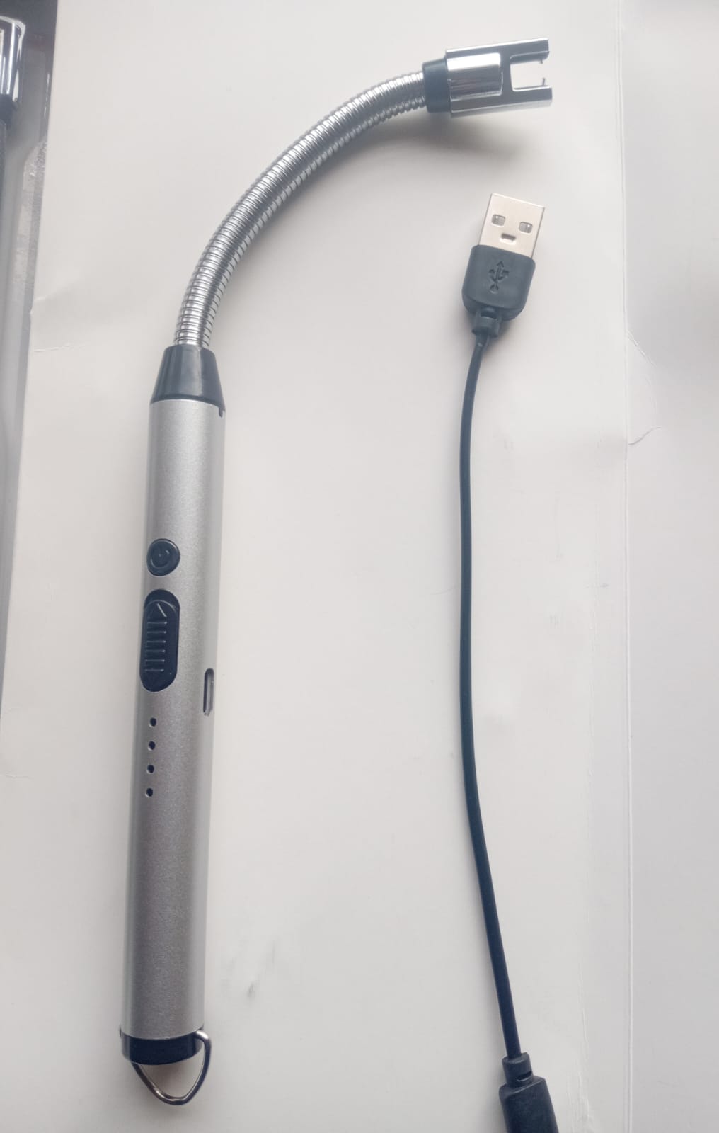 USB Rechargeable Electric Arc BBQ Lighter Windproof Flameless Plasma Lighter with 360° Flexible Neck and LED Battery Indicator for Kitchen Candles BBQ