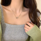PRJ-183 Hollow Heart Pendant – Elegant Stainless Steel Necklace, Stylish Jewellery Accessory for Women