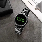 Ladies Round Dial Digital Watch Elegant Design Clear Display Comfortable Strap Easy To Use Reliable Performance Perfect For Daily Wear