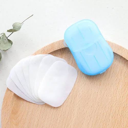 20Pcs Portable Disposable Soap Paper Sheets – Mini Travel Hand Washing Soap Papers for Outdoor, Camping & Hiking