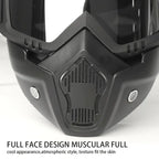 Motorcycle Goggles with Removable Full Face Mask Riding Glasses Dirt Bike ATV Motocross Detachable Eyewear (Random glass Shade)