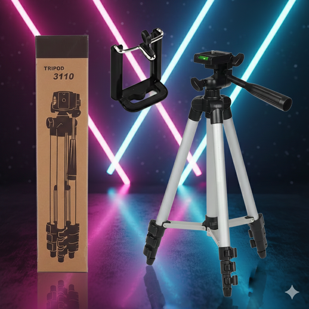 Professional Tripod Camera and mobile Stand with Cover Adjustable Aluminium Lightweight Camera Stand Tripod