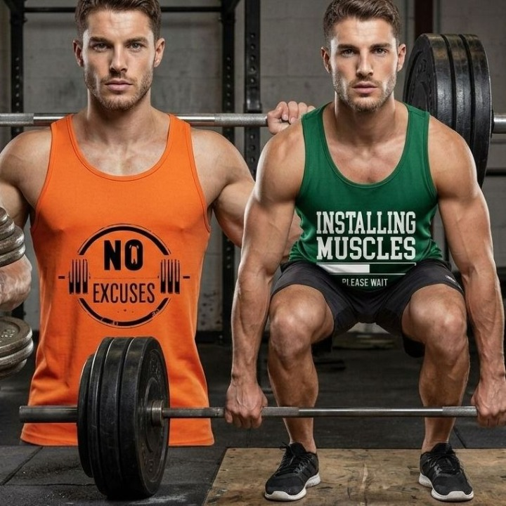 Pack of 2 Men's Summer Cotton Sando Vest Sleeveless Tank Top Breathable Soft Lightweight Casual Gym Sports