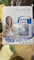 Portable Air Conditioner Fan: USB Electric Fan with LED Night Light, Fine Mist Water, and Humidifier Function | Led Night Light Water Mist - 10inch (Random Color)