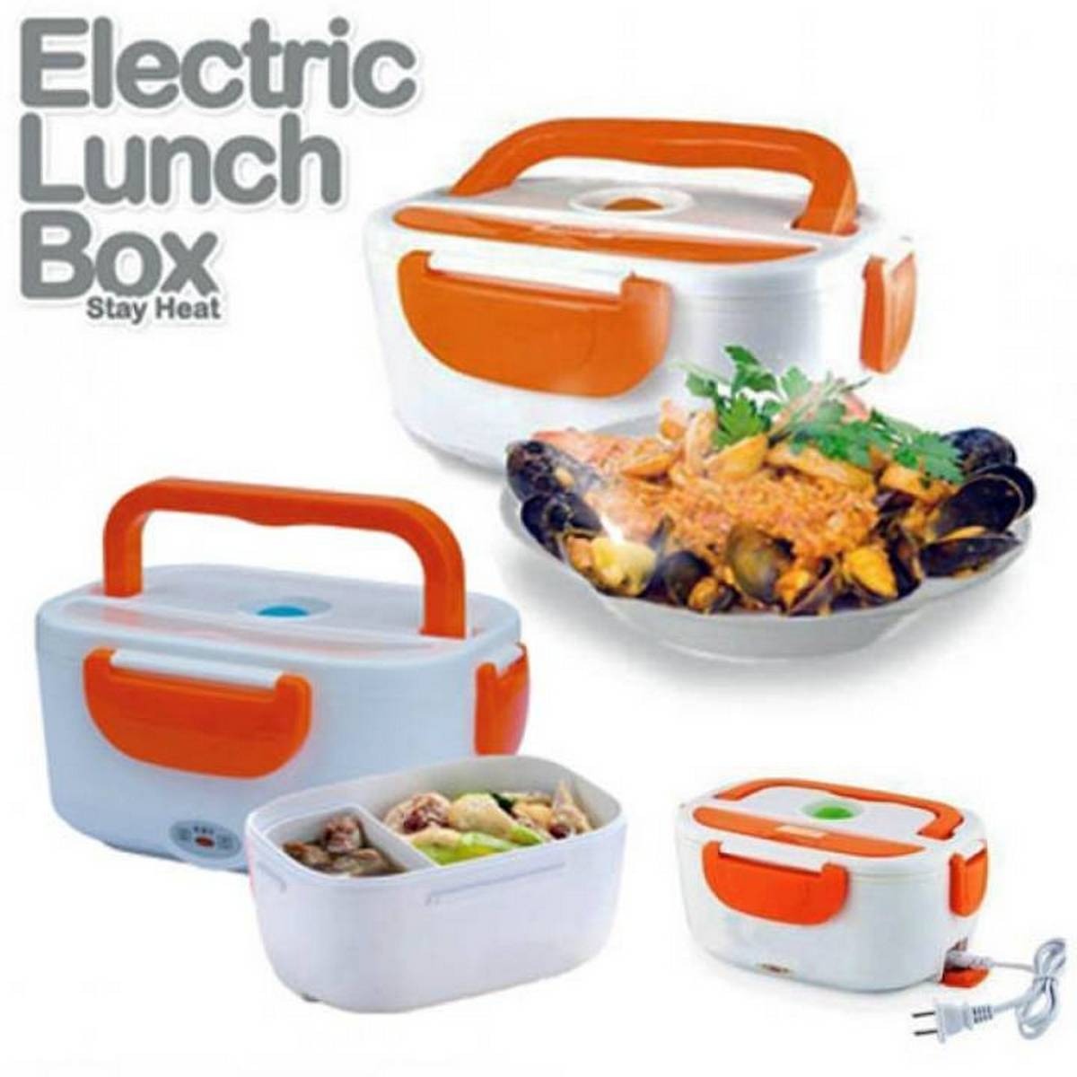 Multi-Functional Stainless Steel Electric Lunch Box – Portable Food Heater with Removable Container (Random Color)