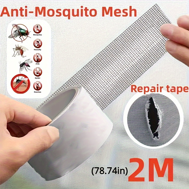 Waterproof Self Adhesive Window Screen Repair Tape Anti Insect Mesh Patch Strong Adhesive 2M Length