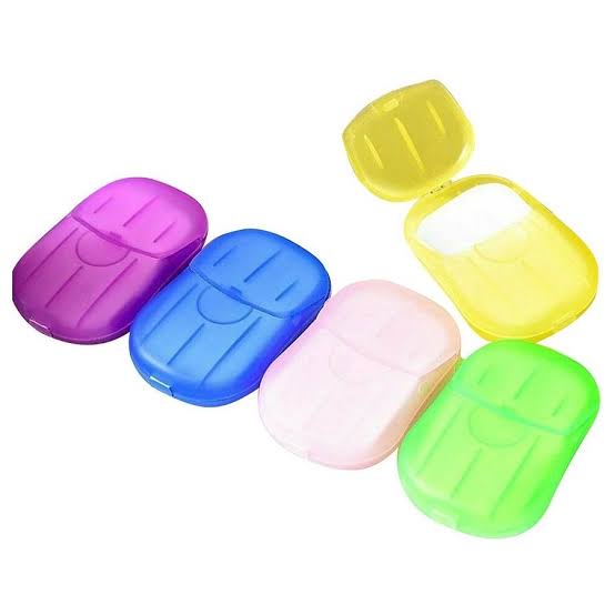 20Pcs Portable Disposable Soap Paper Sheets – Mini Travel Hand Washing Soap Papers for Outdoor, Camping & Hiking