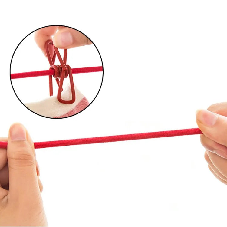Clip &amp; Hang 185CM Portable Clothesline With (12) Clip - Elastic, Windproof &amp; Eco-Friendly for Travel &amp; Home Use