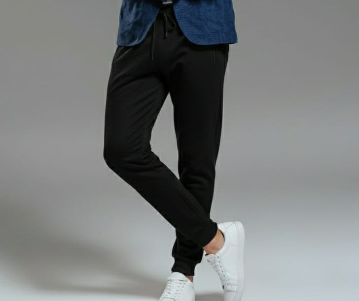 Black Trouser with Double Side Zipper Pockets | Comfortable & Stylish Casual Bottom | Premium Fabric
