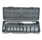 Professional Heavy Duty Socket Wrench Set | 9Pc Tool Kit | 1/2″ Drive | 8‑24mm Metric Sockets + L Wrench