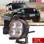 New Cube Four-Leaf Crocodile LED Car Work Light – 5.08 cm High Brightness Combination Beam, 12–24V Hardwired, Adjustable Bracket for ATV, SUV, UTV, Off-Road Truck and Boat