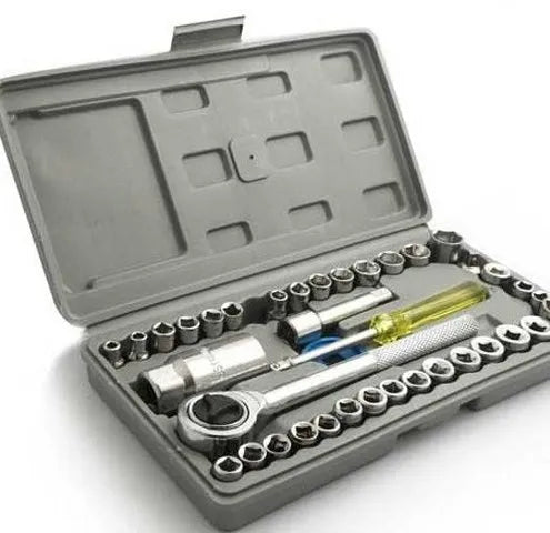 Aiwa 40 PCS Combination Socket Wrench Set – Complete Mechanical Tool Kit for Home, Garage & Automotive Repair
